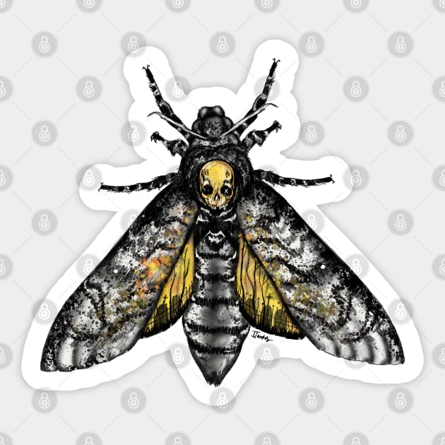 Acherontia atropos with graveyard wings Sticker by JJacobs